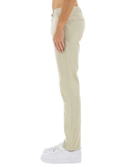 Hugo Boss Logo-plaque Straight-leg Trousers In Neutral