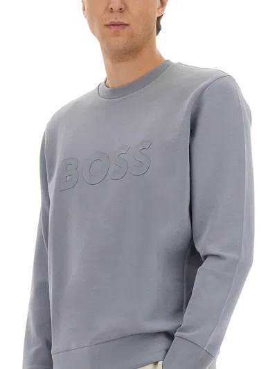 Hugo Boss Boss Sweatshirt With Logo In Blue