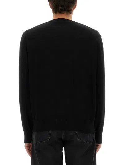 Vivienne Westwood Crewneck Sweater With Embroidered Emblem And Ribbed Details In Black