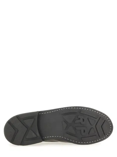 Paraboot Round Toe Boots With Rubber Sole And Stitching In Multi