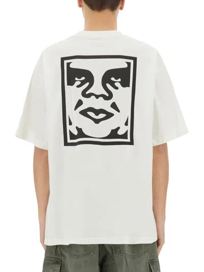 Obey Exclamation Graphic T-shirt In Burgundy