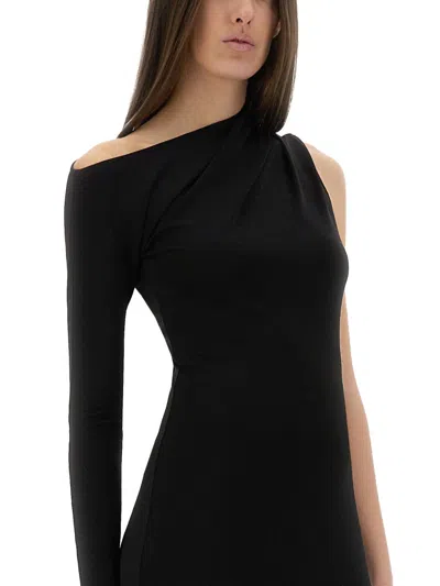 Courrèges Courreges Black Viscose Blend Dress In Brown