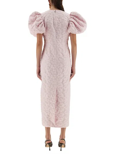 Rotate Birger Christensen Rotate Birgerchristensen Jacquard Midi Dress In Pink