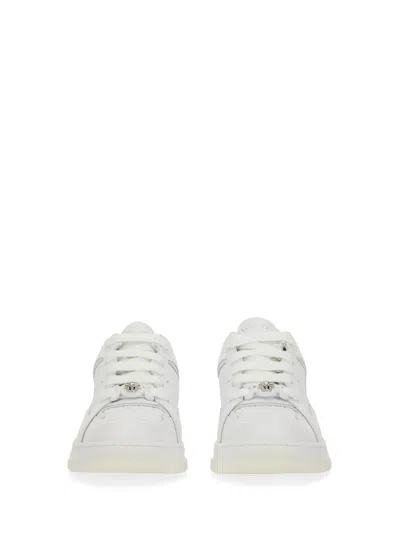Versace Sneakers With Embossed Logo In White