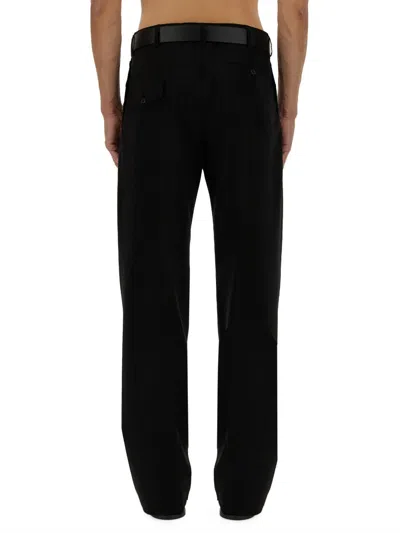 Moschino Couture Classic Regular Fit Wool Pants In Black