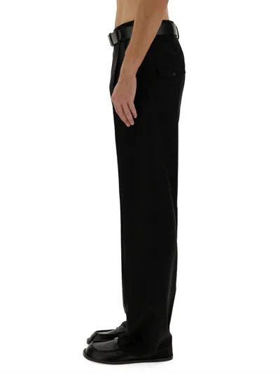 Moschino Couture Classic Regular Fit Wool Pants In Black