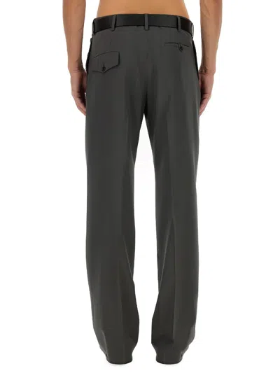 Moschino Couture Classic Regular Fit Wool Pants In Gray
