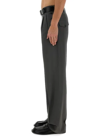 Moschino Couture Classic Regular Fit Wool Pants In Gray