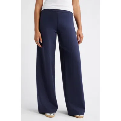 Caslonr Caslon(r) High Waist Wide Leg Ponte Pants In Blue
