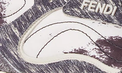 Fendi Wave Pulse Mixed-media Low-top Sneakers In Black