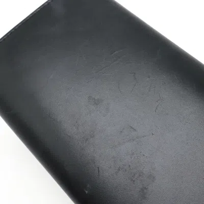 Pre-owned Cartier Black Leather Long Wallet (bi-fold) ()