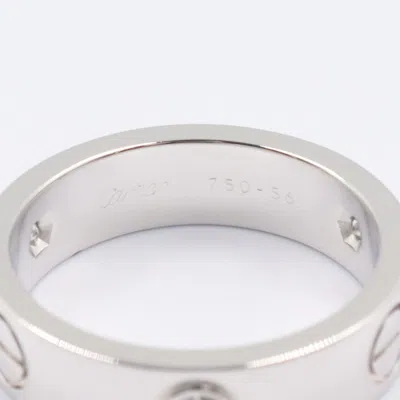 Pre-owned Cartier Clear White Gold (18k) Band Ring () In Transparent