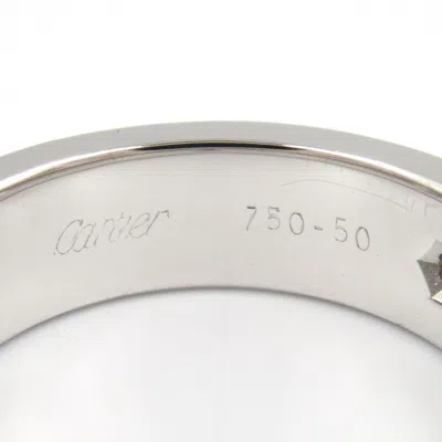 Pre-owned Cartier Clear White Gold (18k) Band Ring () In Transparent