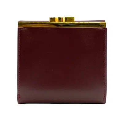 Pre-owned Cartier Must Bordeaux Leather Wallet (tri-fold) () In Burgundy