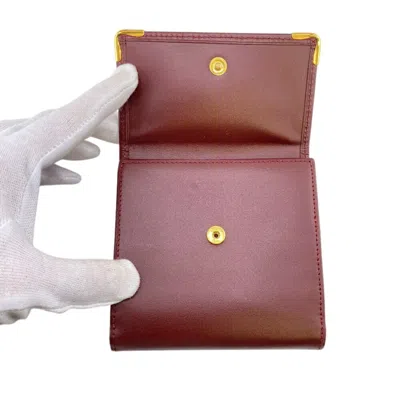 Pre-owned Cartier Must Bordeaux Leather Wallet (tri-fold) () In Burgundy
