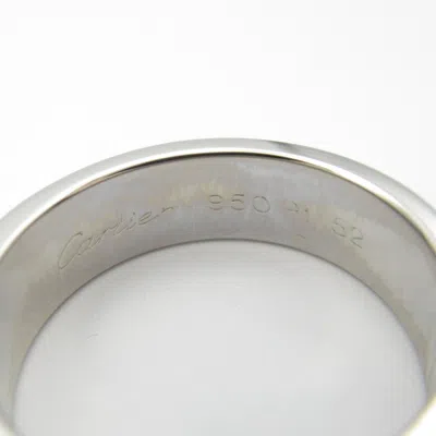 Pre-owned Cartier Silver Platinum 950 Band Ring ()