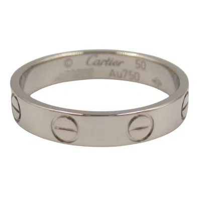 Pre-owned Cartier Silver White Gold (18k) Band Ring ()