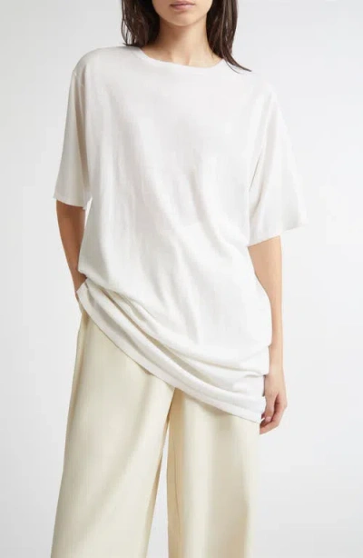Totême Toteme Longline Wool Blend Knit T-shirt In White
