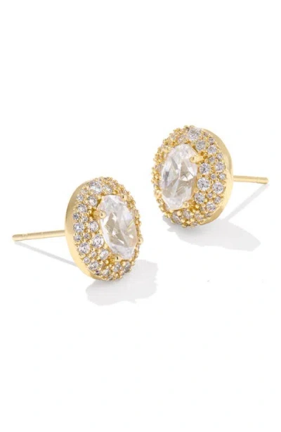 Kendra Scott Cubic Zirconia 14k Gold Plated Over Brass Bella Stud Earrings In Gold