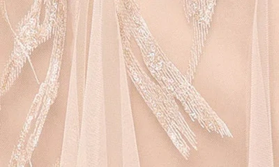 Alex Evenings Women's V-neck Embroidered Tulle Dress In Neutral