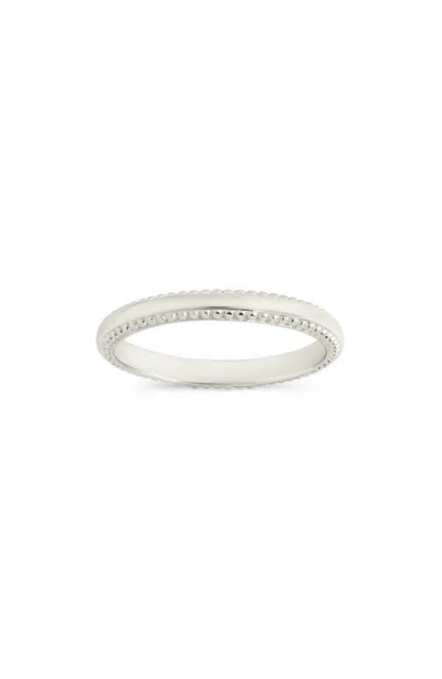Sterling Forever Silver Kayden Thin Textured Ring In Metallic