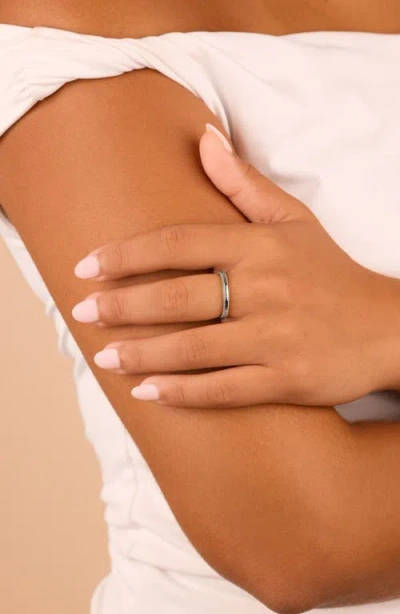 Sterling Forever Silver Kayden Thin Textured Ring In Metallic