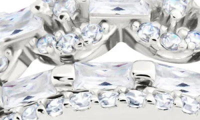 Sterling Forever Melody Set Of 3 Sterling Silver Cubic Zirconia Stackable Rings In Metallic