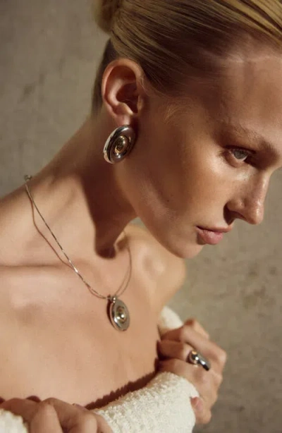 Luv Aj The Two-tone Chrome Orb Statement Earrings In Metallic