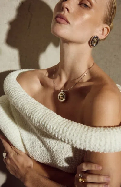 Luv Aj The Two-tone Chrome Orb Statement Earrings In Metallic