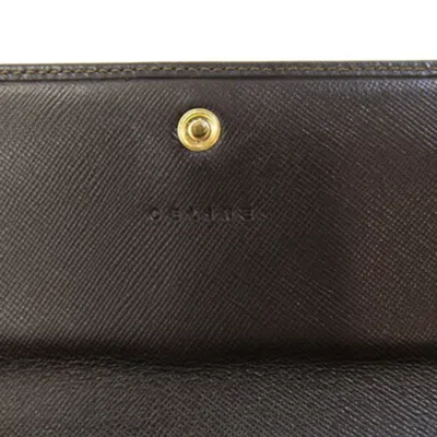 Pre-owned Celine Dark Brown Pvc Leather Long Wallet (bi-fold) ()
