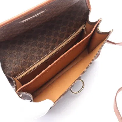 Pre-owned Celine Macadam Brown Coated Canvas Shoulder Bag ()