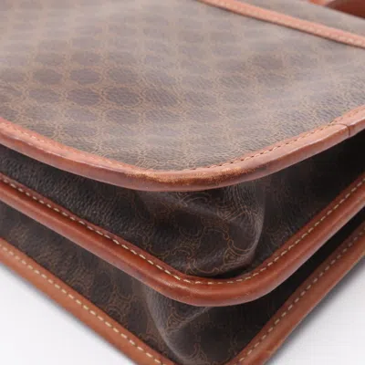 Pre-owned Celine Macadam Brown Coated Canvas Shoulder Bag ()