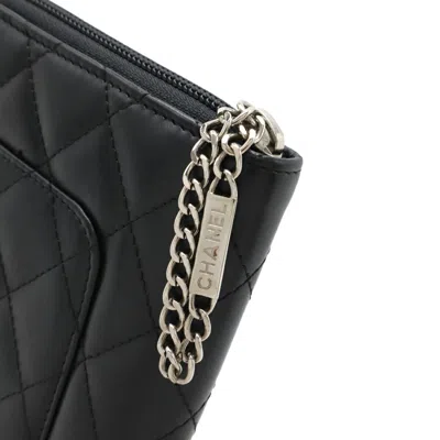 Pre-owned Chanel Black Pink White Leather Long Wallet (bi-fold) () In Multi