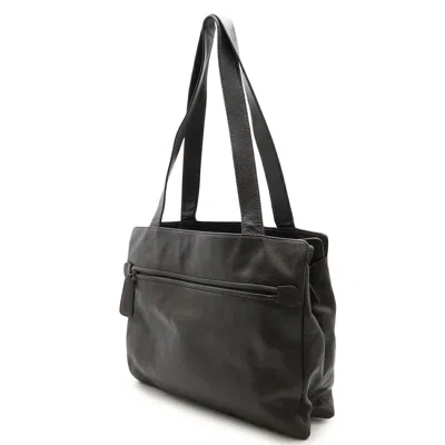 Pre-owned Chanel Dark Brown Grained Calfskin Shoulder Bag Tote Bag ()