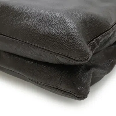 Pre-owned Chanel Dark Brown Grained Calfskin Shoulder Bag Tote Bag ()