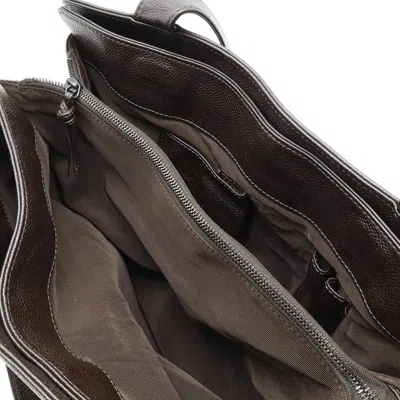Pre-owned Chanel Dark Brown Grained Calfskin Shoulder Bag Tote Bag ()