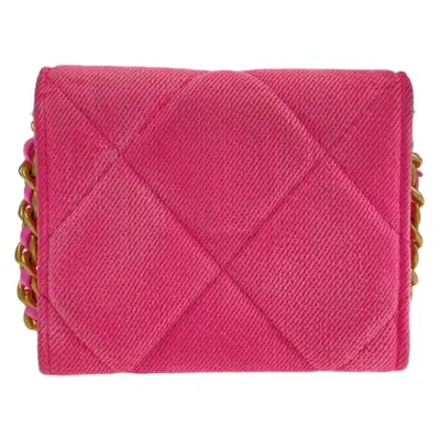 Pre-owned Chanel Pink Canvas Chain/shoulder Wallet ()