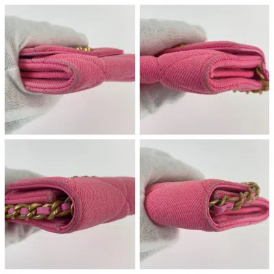Pre-owned Chanel Pink Canvas Chain/shoulder Wallet ()