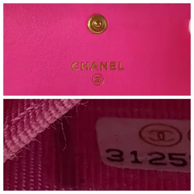Pre-owned Chanel Pink Canvas Chain/shoulder Wallet ()