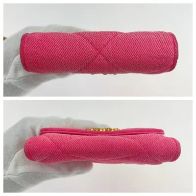 Pre-owned Chanel Pink Canvas Chain/shoulder Wallet ()