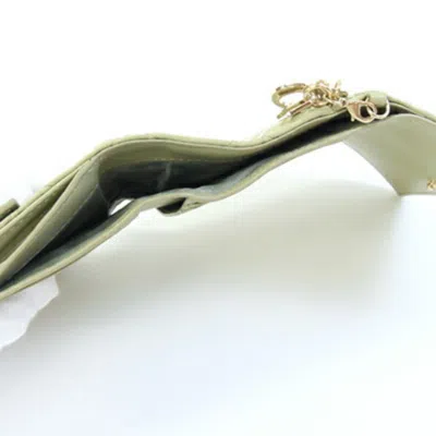 Pre-owned Dior Christian  Green Patent Leather Wallet (tri-fold) ()