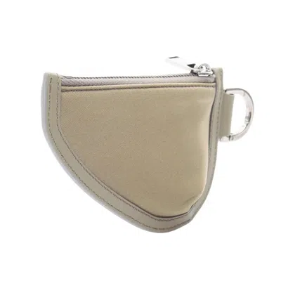 Pre-owned Dior Christian  Khaki Nylon Leather Coin Purse/coin Case () In Brown