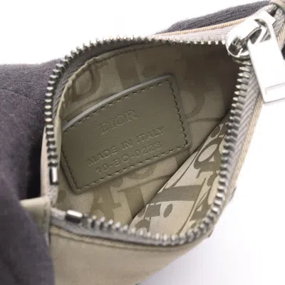 Pre-owned Dior Christian  Khaki Nylon Leather Coin Purse/coin Case () In Brown