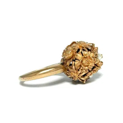 Pre-owned Dior Christian  Pink Gold Artificial Pearl Metal Band Ring ()