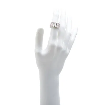 Pre-owned Dior Christian  Silver Pink Metal Band Ring ()