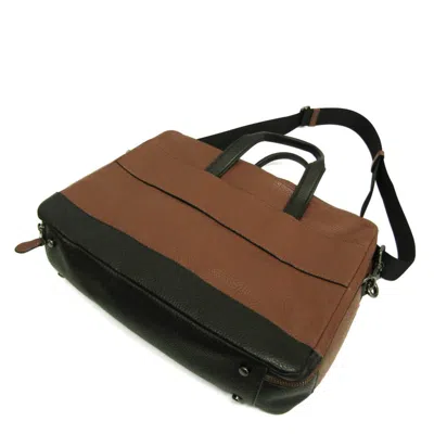 Pre-owned Coach Pebbled Brown Leather Briefcase Bag ()
