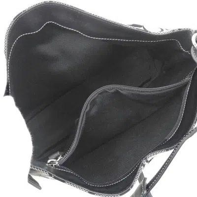 Pre-owned Coach Signature Black Gray Signature Line Leather Shoulder Bag ()