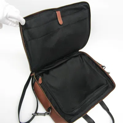 Pre-owned Coach Pebbled Brown Leather Briefcase Bag ()