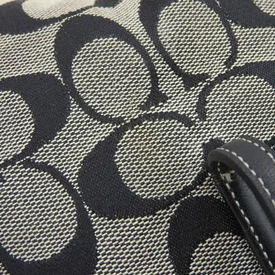 Pre-owned Coach Signature Black Gray Signature Line Leather Shoulder Bag ()