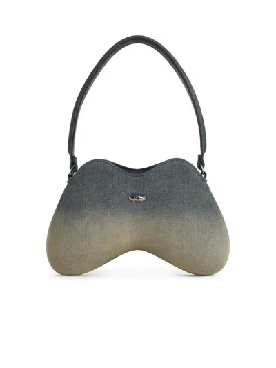 Diesel Women Double-d Denim Shoulder Bag In Brown